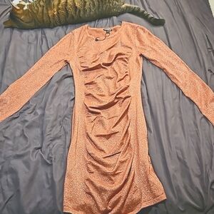 Women's  Express Rose Gold shimmer Mini Dress